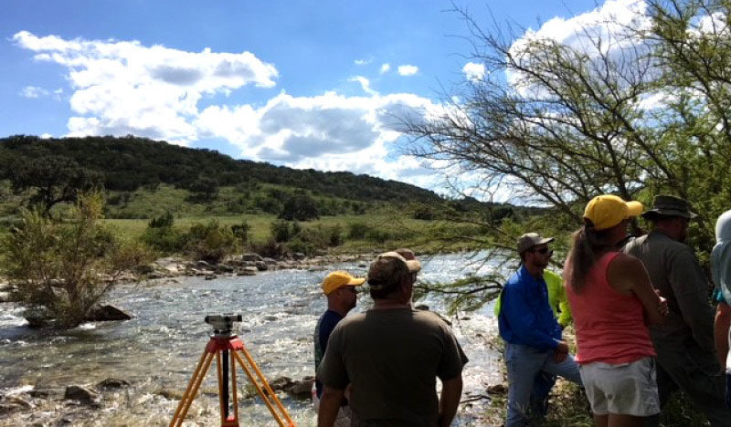 Land survey team at work